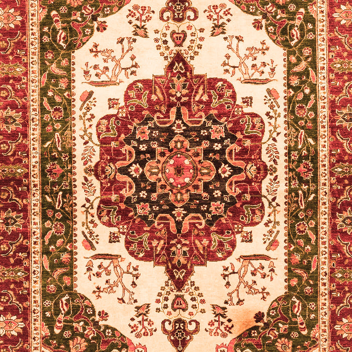 Machine Washable Persian Orange Traditional Area Rugs, wshabs3252org