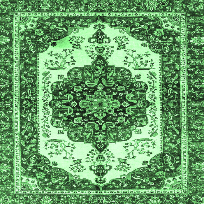 Square Persian Emerald Green Traditional Rug, abs3252emgrn