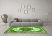 Machine Washable Persian Green Traditional Area Rugs in a Living Room,, wshabs3252grn