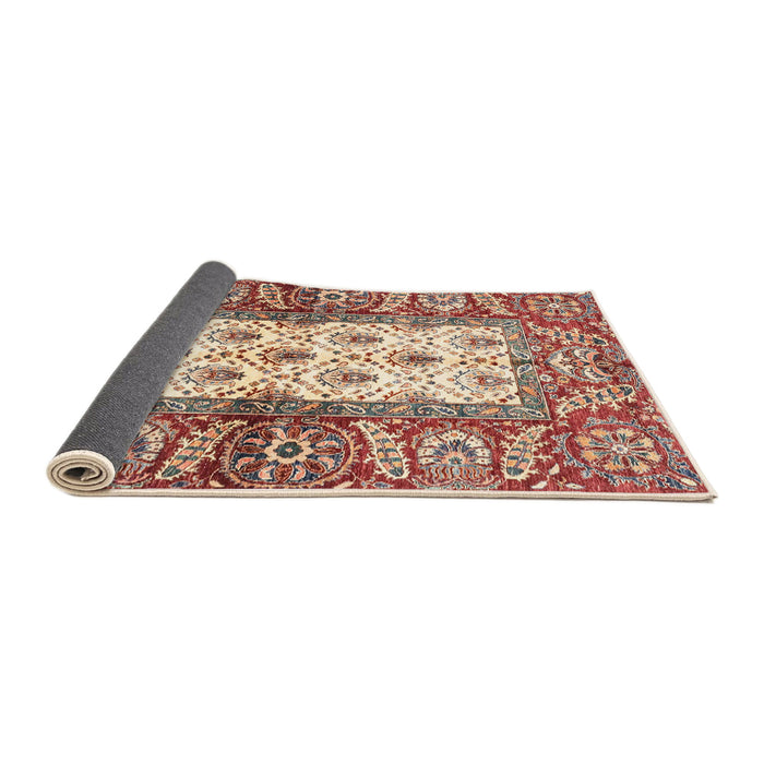 Sideview of Abstract Fire Brick Red Oriental Rug, abs3253