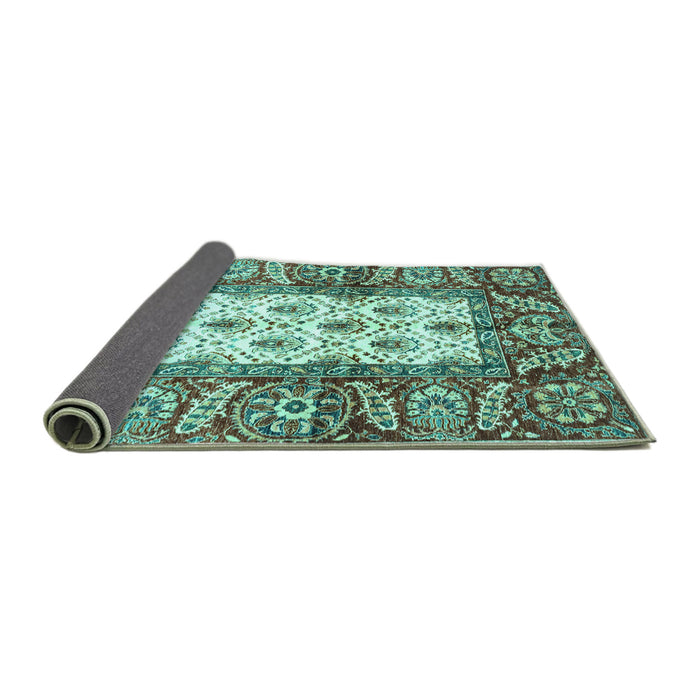 Sideview of Oriental Turquoise Traditional Rug, abs3253turq
