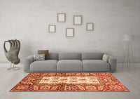 Machine Washable Oriental Orange Traditional Rug, wshabs3253org