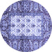 Round Oriental Blue Traditional Rug, abs3253blu