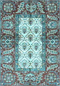 Oriental Light Blue Traditional Rug, abs3253lblu