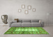 Machine Washable Oriental Green Traditional Area Rugs in a Living Room,, wshabs3253grn