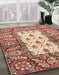 Abstract Fire Brick Red Oriental Rug in Family Room, abs3253