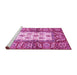 Sideview of Machine Washable Oriental Pink Traditional Rug, wshabs3253pnk