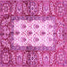 Square Oriental Pink Traditional Rug, abs3253pnk