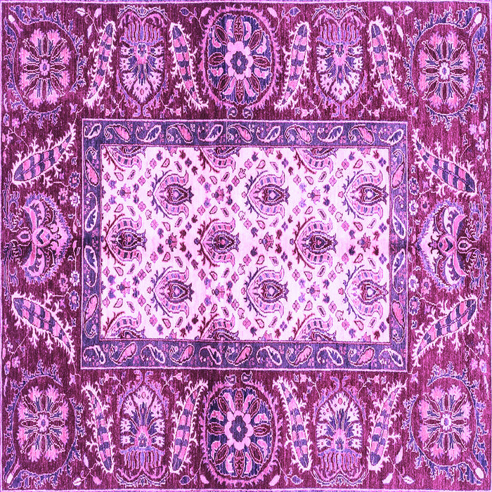 Square Oriental Purple Traditional Rug, abs3253pur