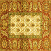 Square Oriental Yellow Traditional Rug, abs3253yw