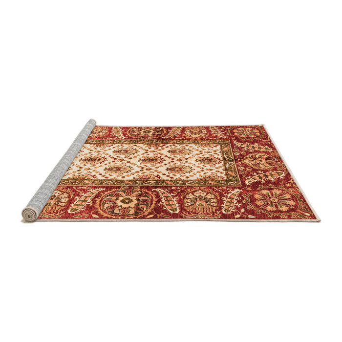 Sideview of Machine Washable Oriental Orange Traditional Area Rugs, wshabs3253org