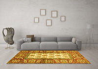 Machine Washable Oriental Yellow Traditional Rug, wshabs3253yw