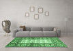 Machine Washable Oriental Emerald Green Traditional Area Rugs in a Living Room,, wshabs3253emgrn