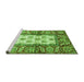 Sideview of Machine Washable Oriental Green Traditional Area Rugs, wshabs3253grn