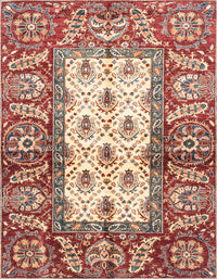 Machine Washable Abstract Fire Brick Red Rug, wshabs3253