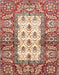 Machine Washable Abstract Fire Brick Red Rug, wshabs3253