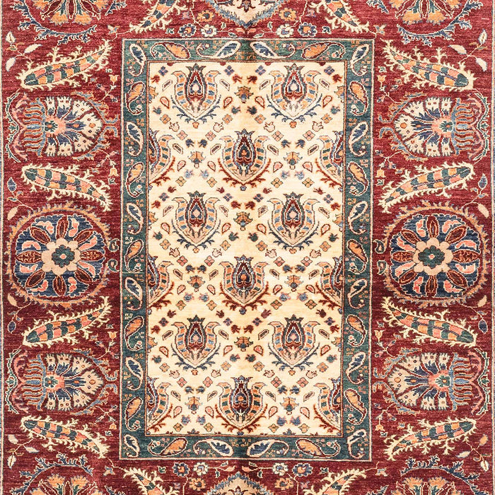 Machine Washable Abstract Fire Brick Red Rug, wshabs3253