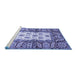 Sideview of Machine Washable Oriental Blue Traditional Rug, wshabs3253blu