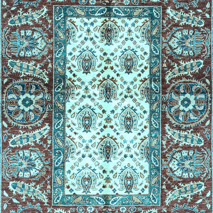 Machine Washable Oriental Light Blue Traditional Rug, wshabs3253lblu