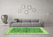 Machine Washable Abstract Green Modern Area Rugs in a Living Room,, wshabs3254grn