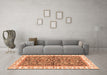 Machine Washable Abstract Orange Modern Area Rugs in a Living Room, wshabs3254org