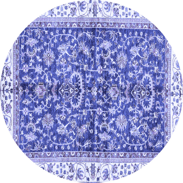 Round Machine Washable Abstract Blue Modern Rug, wshabs3254blu