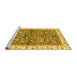 Sideview of Machine Washable Abstract Yellow Modern Rug, wshabs3254yw