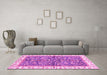 Machine Washable Abstract Pink Modern Rug in a Living Room, wshabs3254pnk