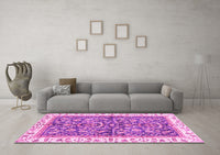 Machine Washable Abstract Pink Modern Rug, wshabs3254pnk