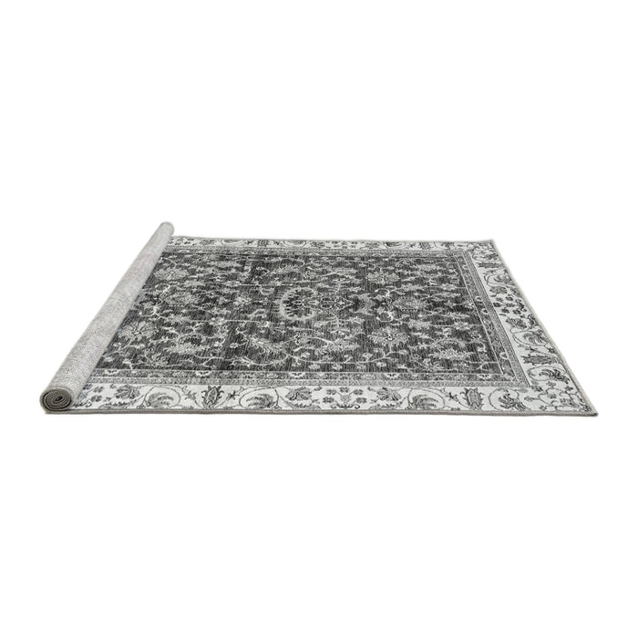 Sideview of Machine Washable Abstract Gray Modern Rug, wshabs3254gry