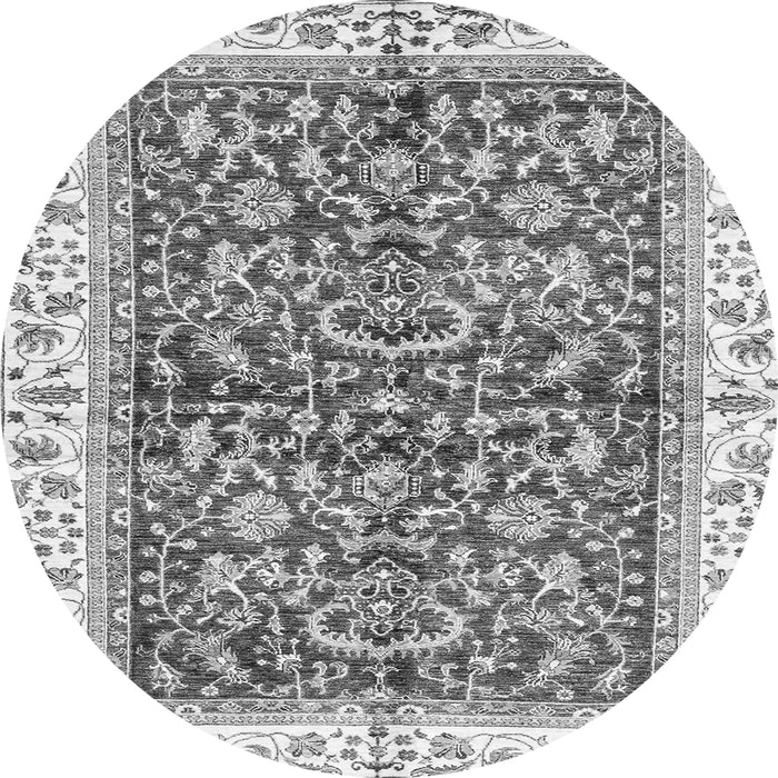 Round Abstract Gray Modern Rug, abs3254gry