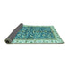 Sideview of Abstract Turquoise Modern Rug, abs3254turq