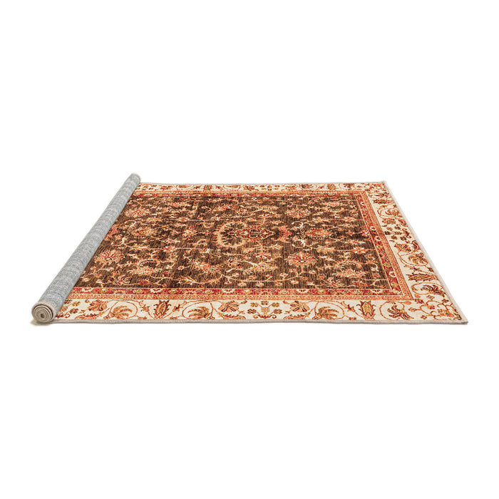 Sideview of Machine Washable Abstract Orange Modern Area Rugs, wshabs3254org