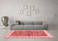 Machine Washable Abstract Red Modern Rug, wshabs3254red