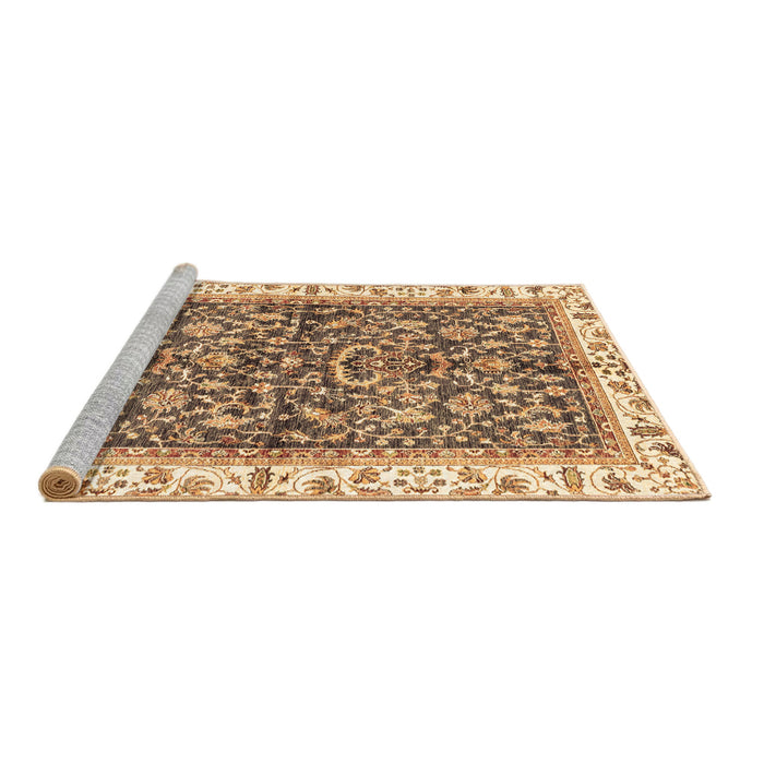 Sideview of Machine Washable Abstract Brown Modern Rug, wshabs3254brn