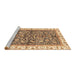 Sideview of Machine Washable Abstract Brown Modern Rug, wshabs3254brn