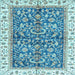 Square Abstract Light Blue Modern Rug, abs3254lblu