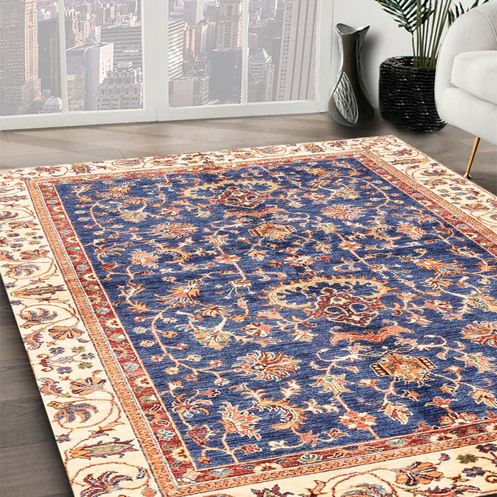 Machine Washable Abstract Purple Rug in a Family Room, wshabs3254