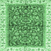 Square Machine Washable Abstract Emerald Green Modern Area Rugs, wshabs3254emgrn