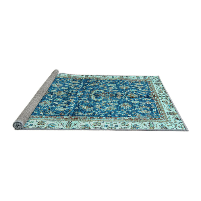 Sideview of Machine Washable Abstract Light Blue Modern Rug, wshabs3254lblu