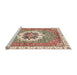 Sideview of Machine Washable Abstract Chestnut Red Rug, wshabs3255