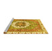 Sideview of Machine Washable Abstract Yellow Modern Rug, wshabs3255yw