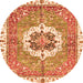 Round Abstract Orange Modern Rug, abs3255org