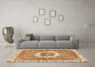 Machine Washable Abstract Brown Modern Rug in a Living Room,, wshabs3255brn