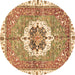 Round Machine Washable Abstract Brown Modern Rug, wshabs3255brn