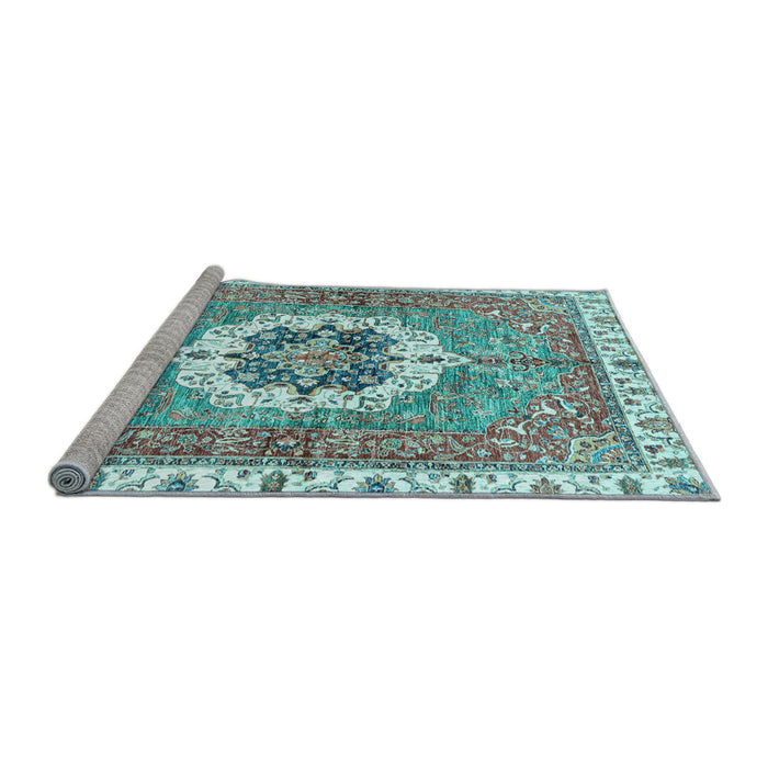 Sideview of Machine Washable Abstract Light Blue Modern Rug, wshabs3255lblu