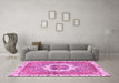 Machine Washable Abstract Pink Modern Rug in a Living Room, wshabs3255pnk