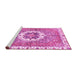 Sideview of Machine Washable Abstract Pink Modern Rug, wshabs3255pnk