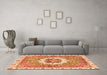 Machine Washable Abstract Orange Modern Area Rugs in a Living Room, wshabs3255org