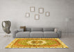 Machine Washable Abstract Yellow Modern Rug in a Living Room, wshabs3255yw